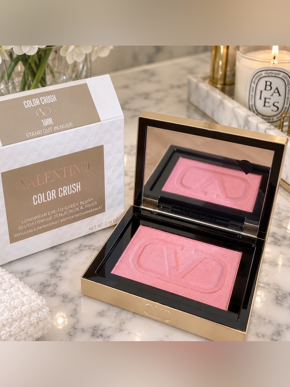 Valentino Color Crush Eye to Cheek Blush in 100R Stand Out in Nude, BNIB